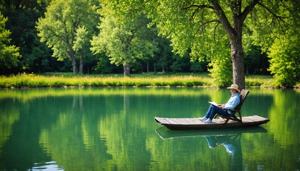 Évasion relaxante au bord d'un lac en provence verte